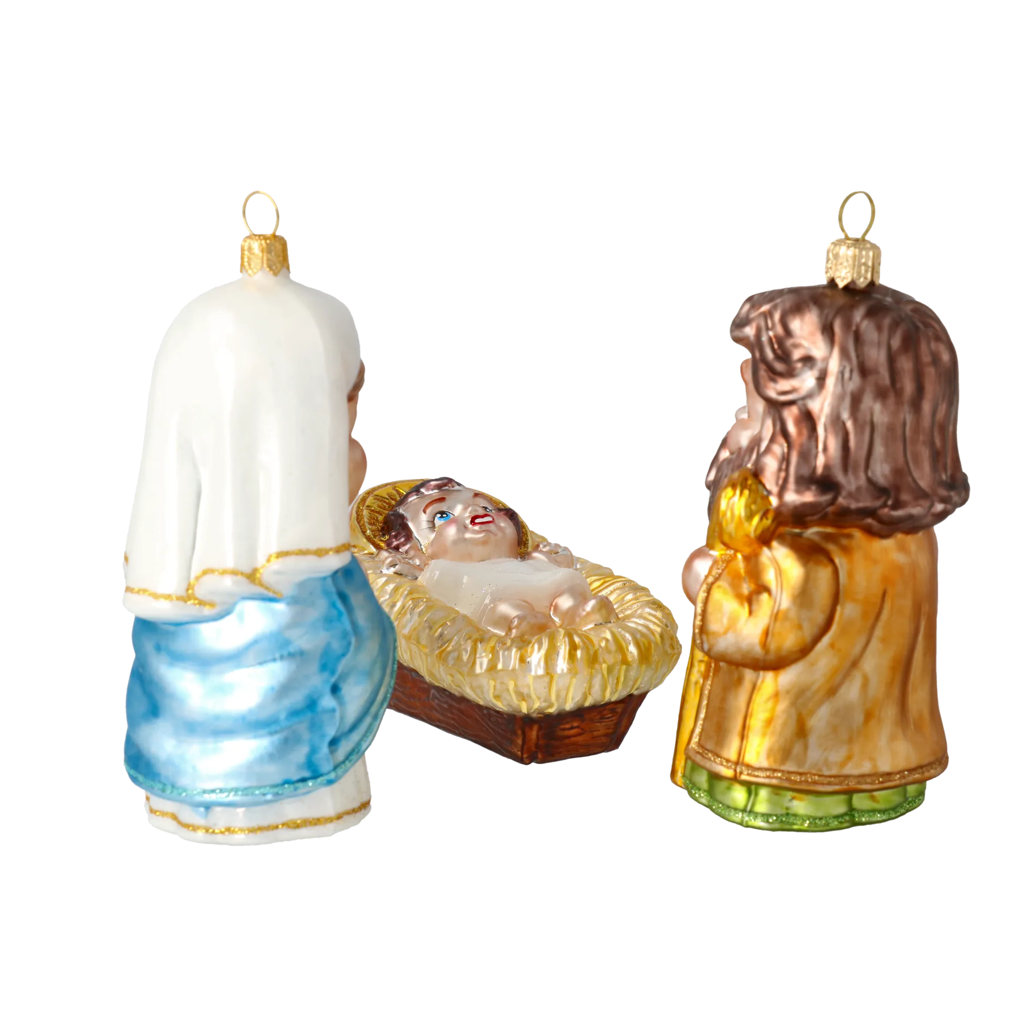 Holy Family - The Joy of the Nativity. Handmade Glass Christmas ornament. 2020-586