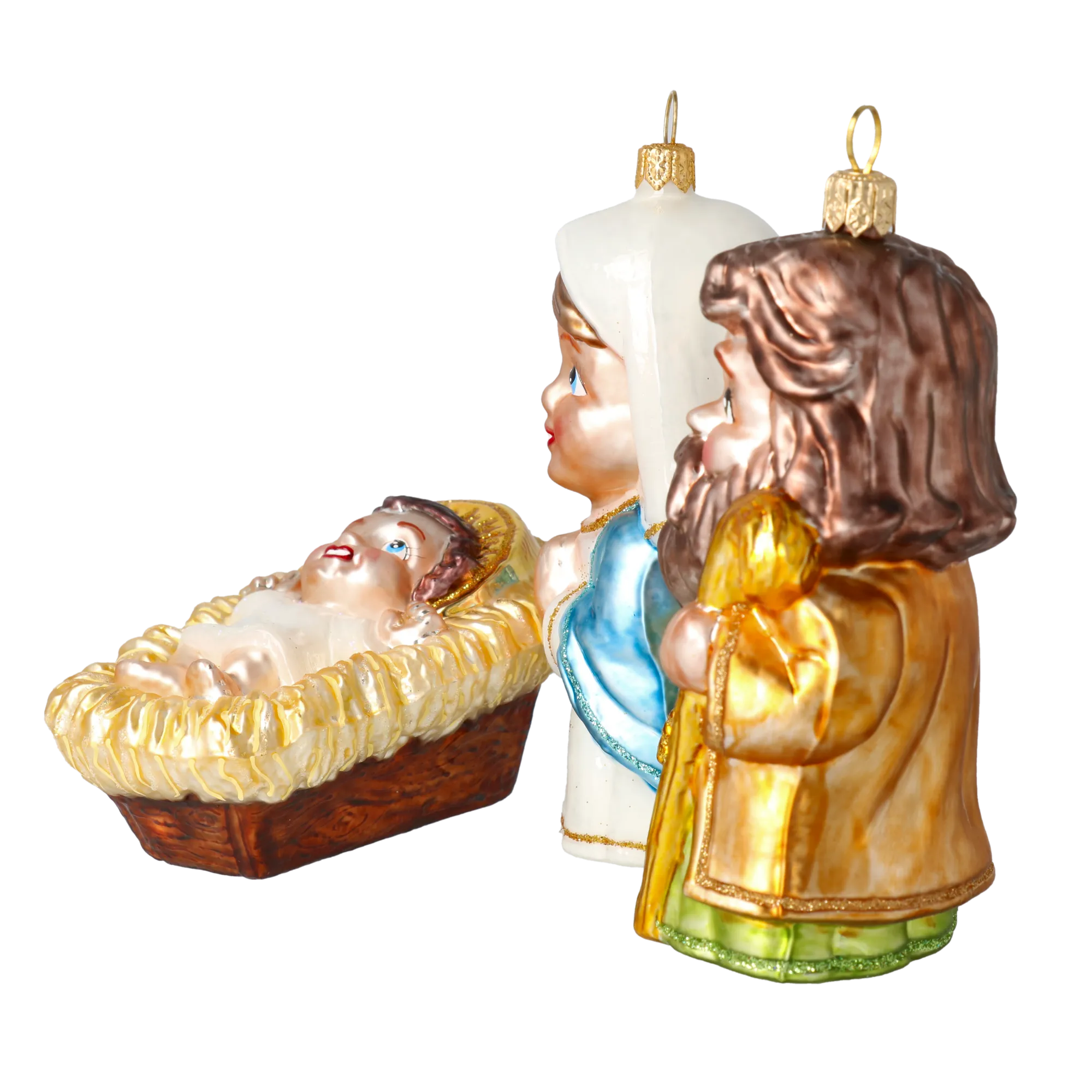Holy Family - The Joy of the Nativity. Handmade Glass Christmas ornament. 2020-586