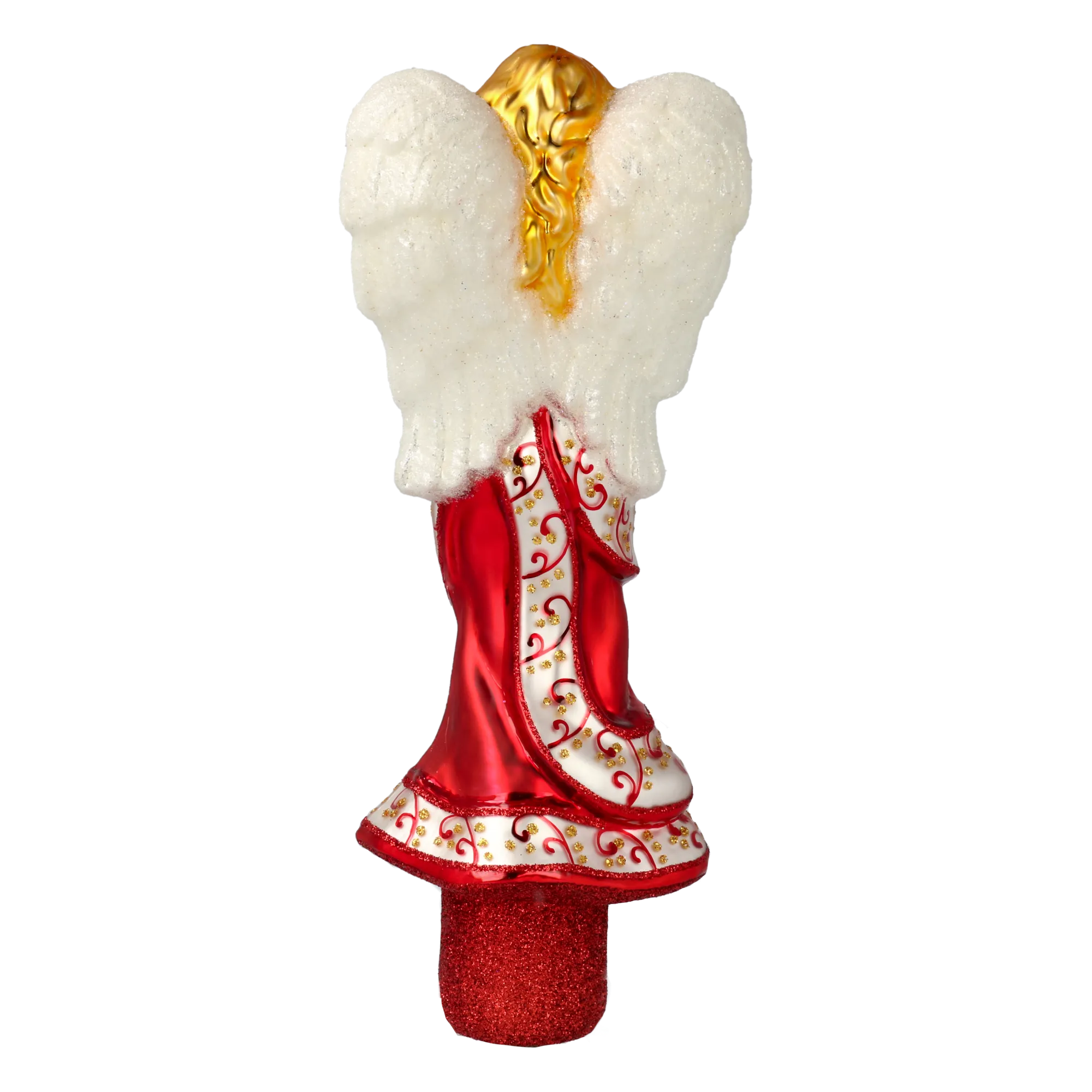 Crimson Herald Angel Finial Premium christmas glass ornament 2020-684