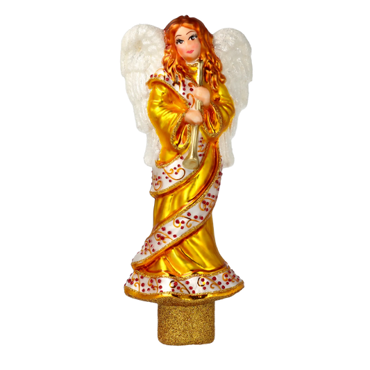 Golden Herald Angel Finial Premium christmas glass ornament 2020-685