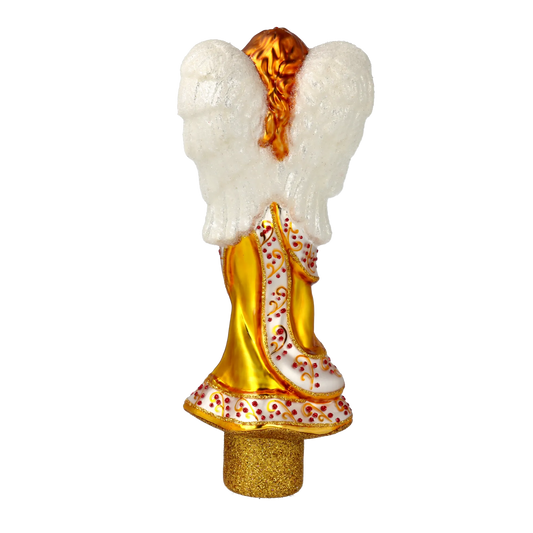 Golden Herald Angel Finial Premium christmas glass ornament 2020-685