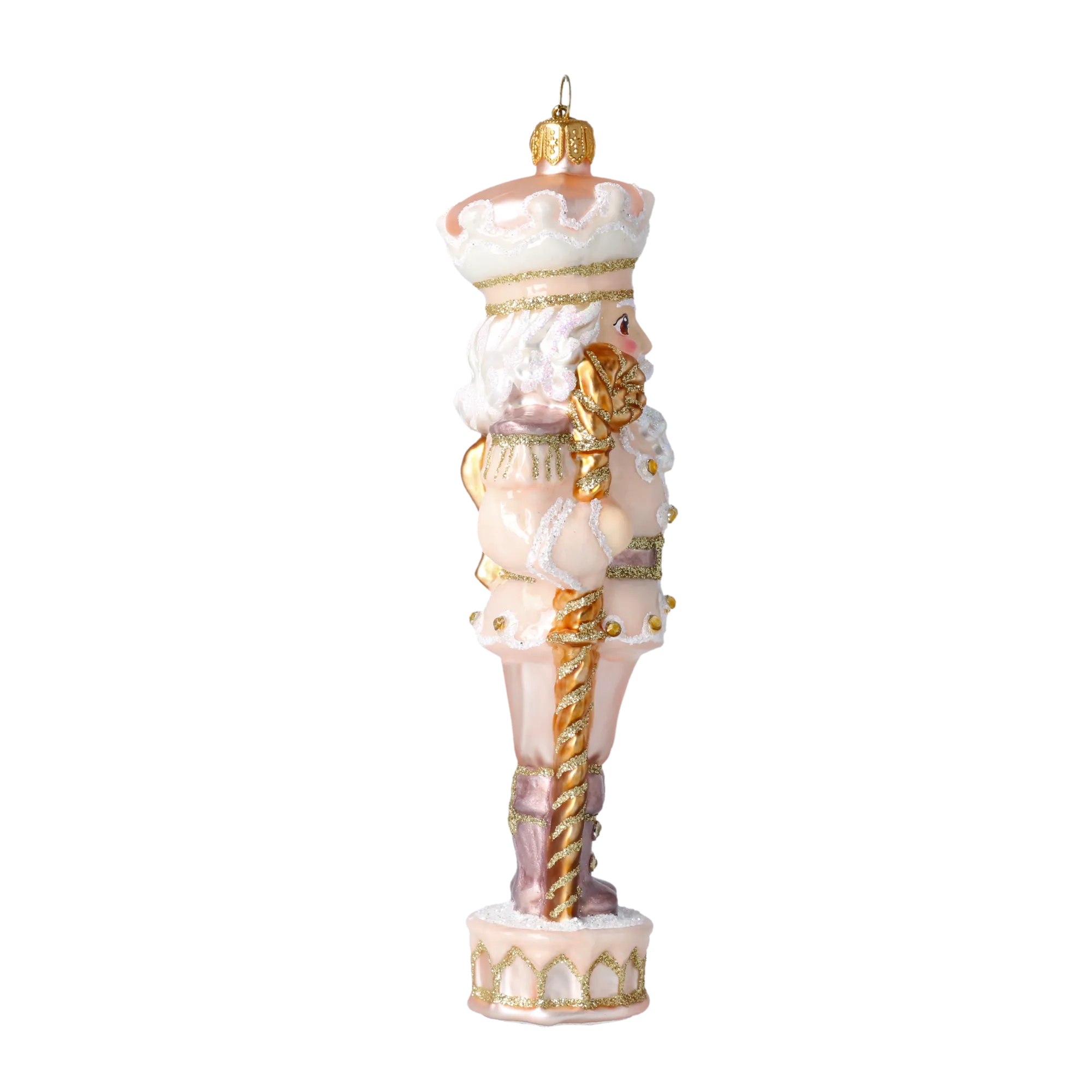 Pink Candy Nutcracker. Handmade Glass Christmas ornament. 2020-697
