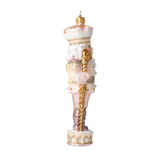 Pink Candy Nutcracker. Handmade Glass Christmas ornament. 2020-697