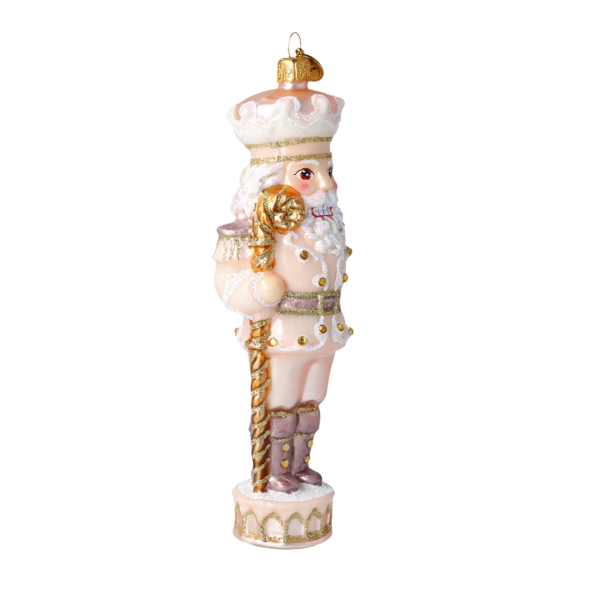 Pink Candy Nutcracker. Handmade Glass Christmas ornament. 2020-697