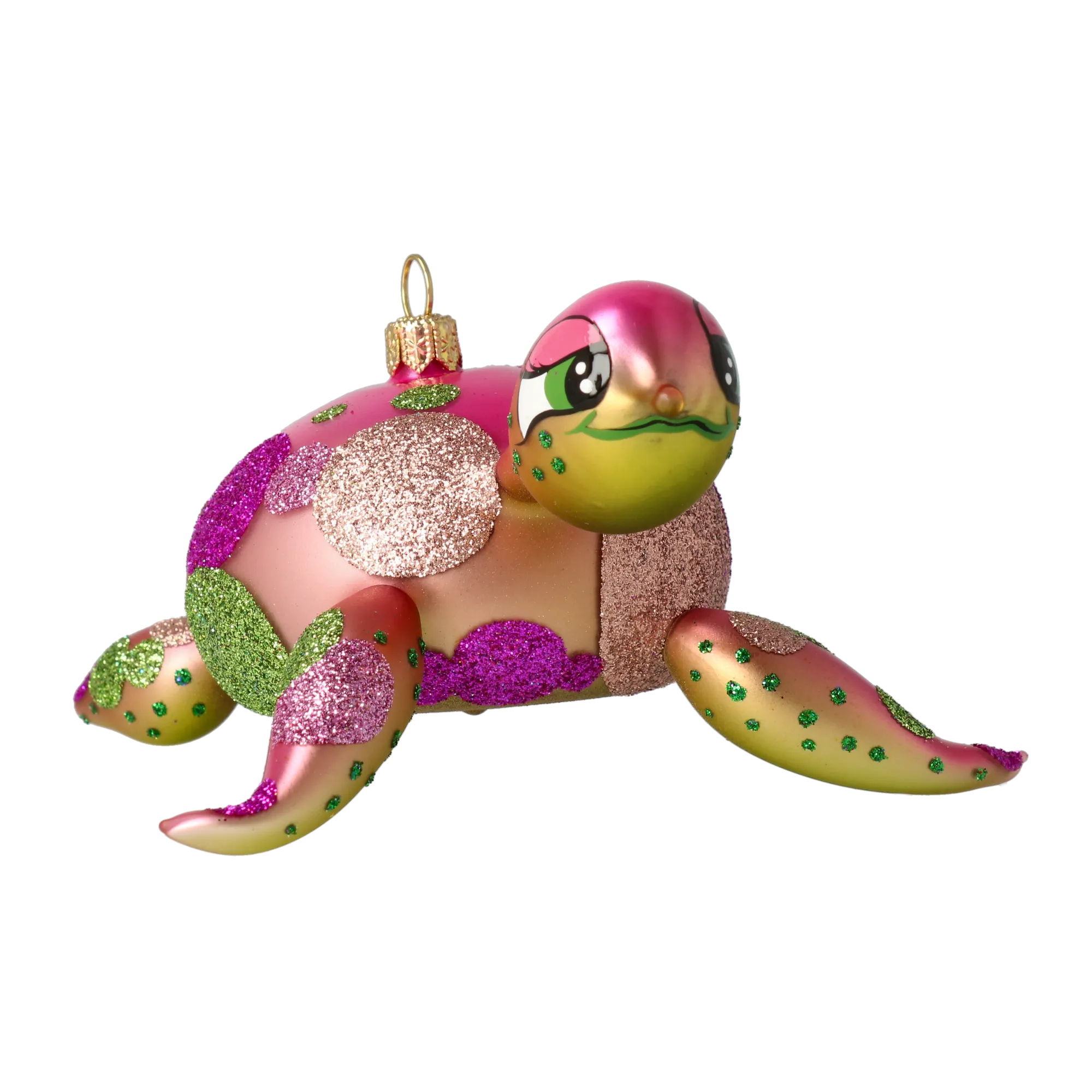 Turtle-Friend from the Ocean. Handmade Glass Christmas ornament. 2021-001