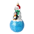 Load image into Gallery viewer, Arctic Friends on Glacial Blue Premium christmas glass ornament 2021-005
