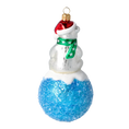 Load image into Gallery viewer, Arctic Friends on Glacial Blue Premium christmas glass ornament 2021-005
