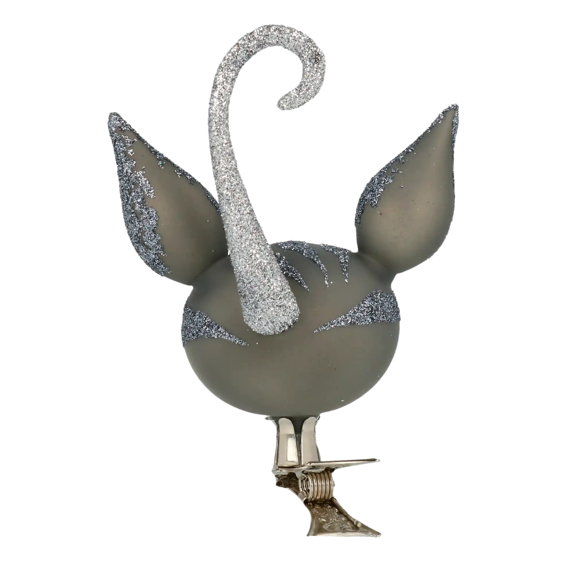 Niebieskooki Psotnik Kot Na Klipsie Szklana Ozdoba Szary kotek