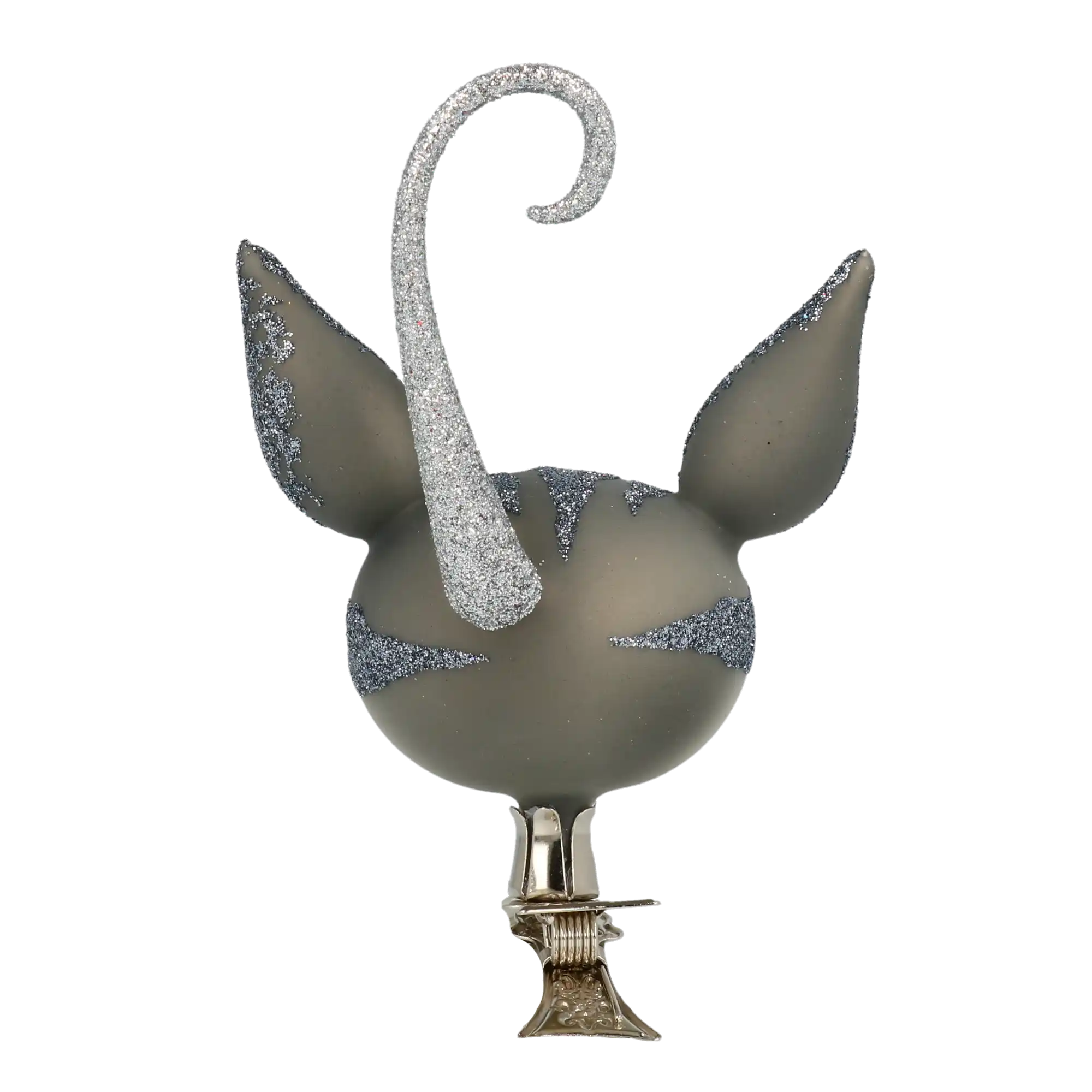 Kotek Na Klipsie Szklana Ozdoba Szary Kot