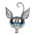 Load image into Gallery viewer, Silver Sapphire Kitten Premium christmas glass ornament 2021-009
