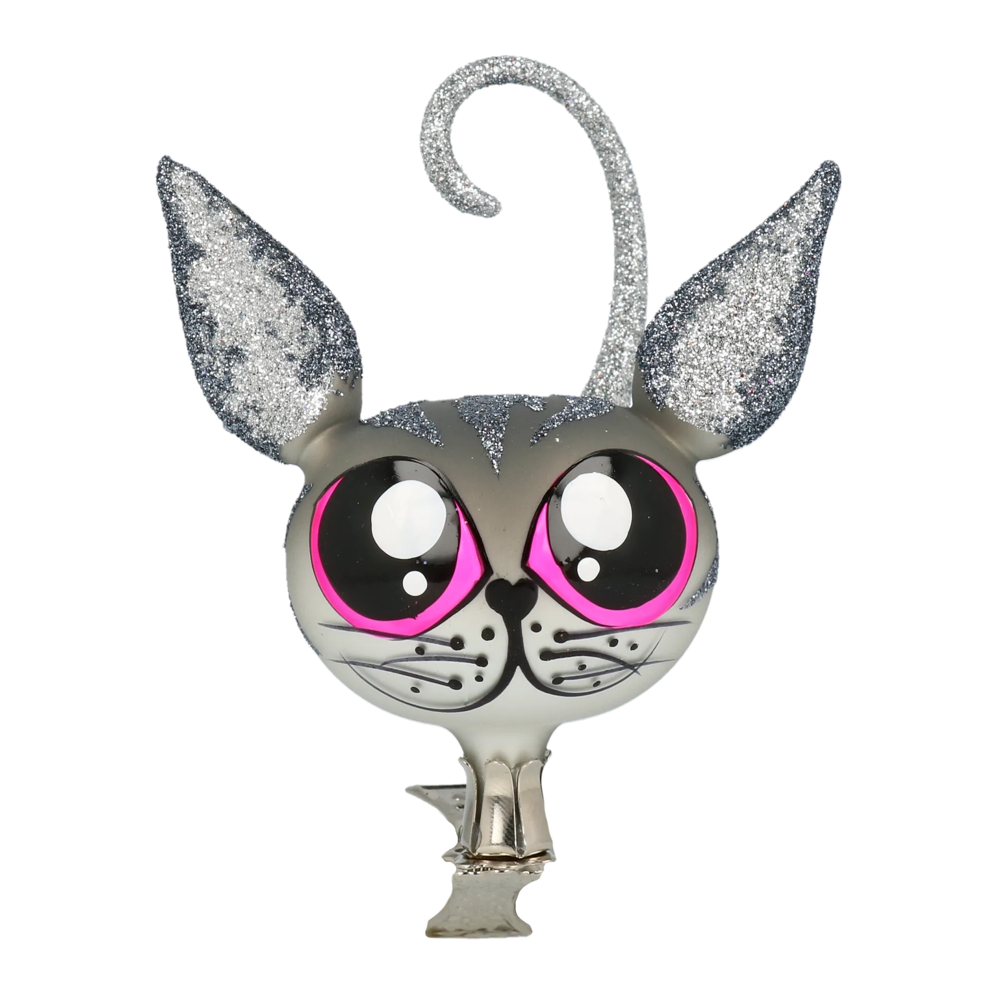 Bat-Eared Cat in Silver & Rose