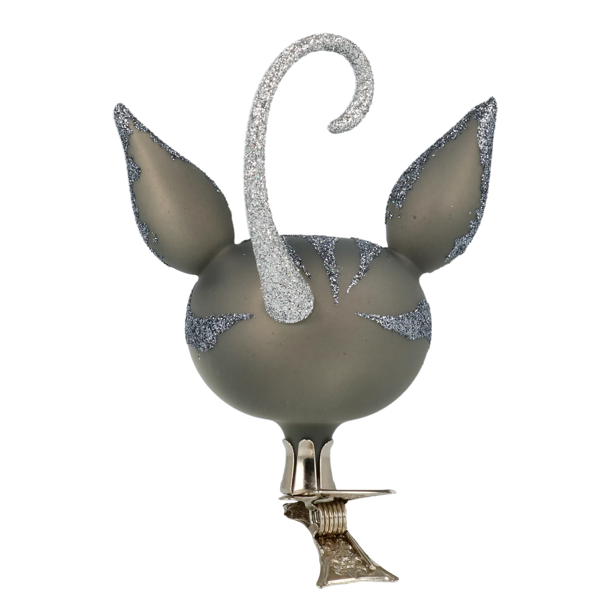 Silver Shimmer Kitten Premium christmas glass ornament 2021-011