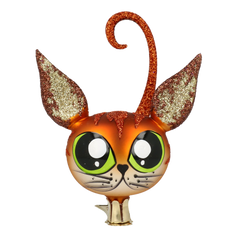Bat-Eared Cat in Amber & Green