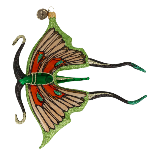 Butterfly Summer Winged Gardener. Handmade Glass Christmas ornament. 2021-017