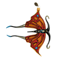 Załaduj obraz do przeglądarki galerii, Butterfly Fire Dancer. Handmade Glass Christmas ornament. 2021-019
