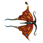 Amber Tailed Sovereign | Hand-Painted Glass Ornament | Blubom 2021-019