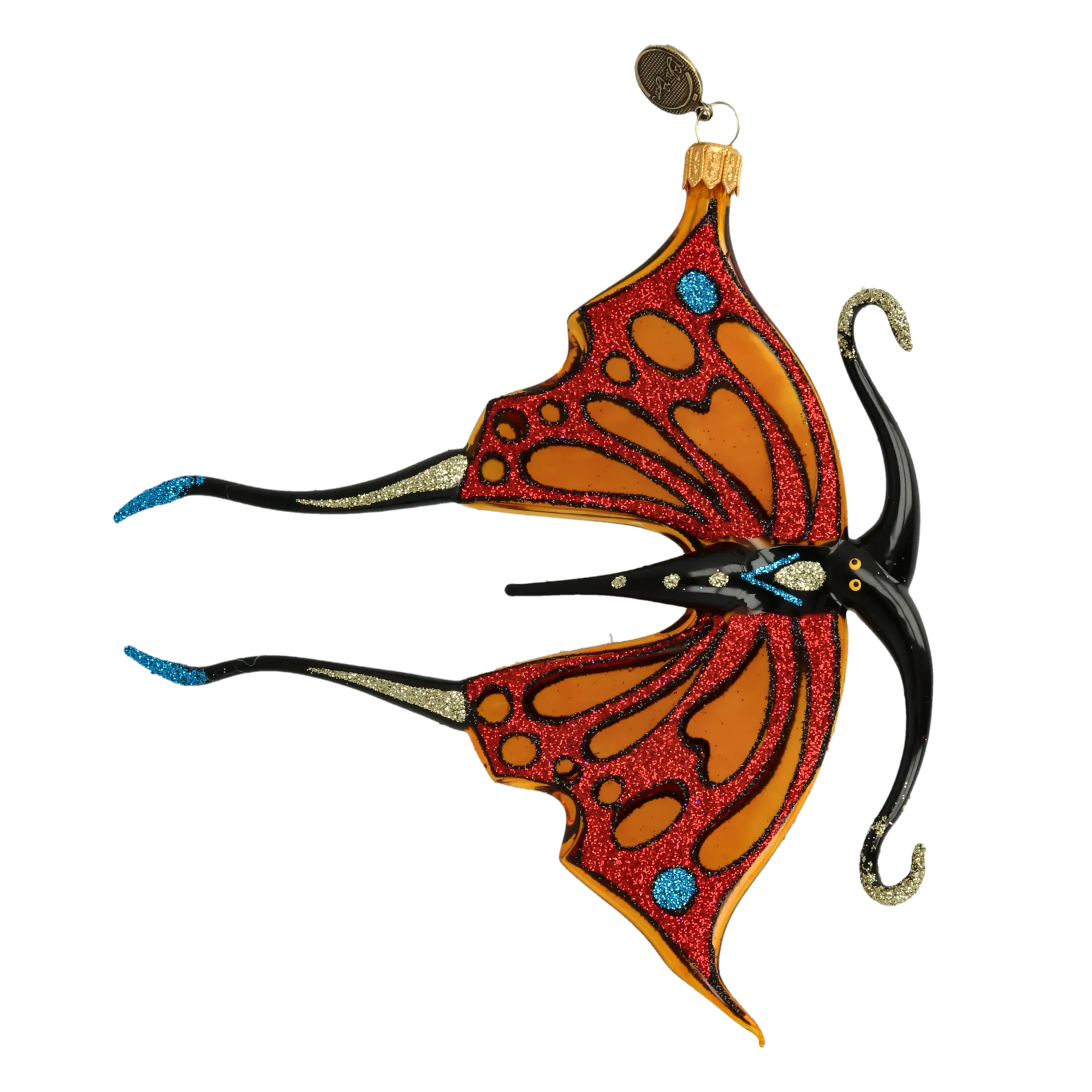 Butterfly Fire Dancer. Handmade Glass Christmas ornament. 2021-019