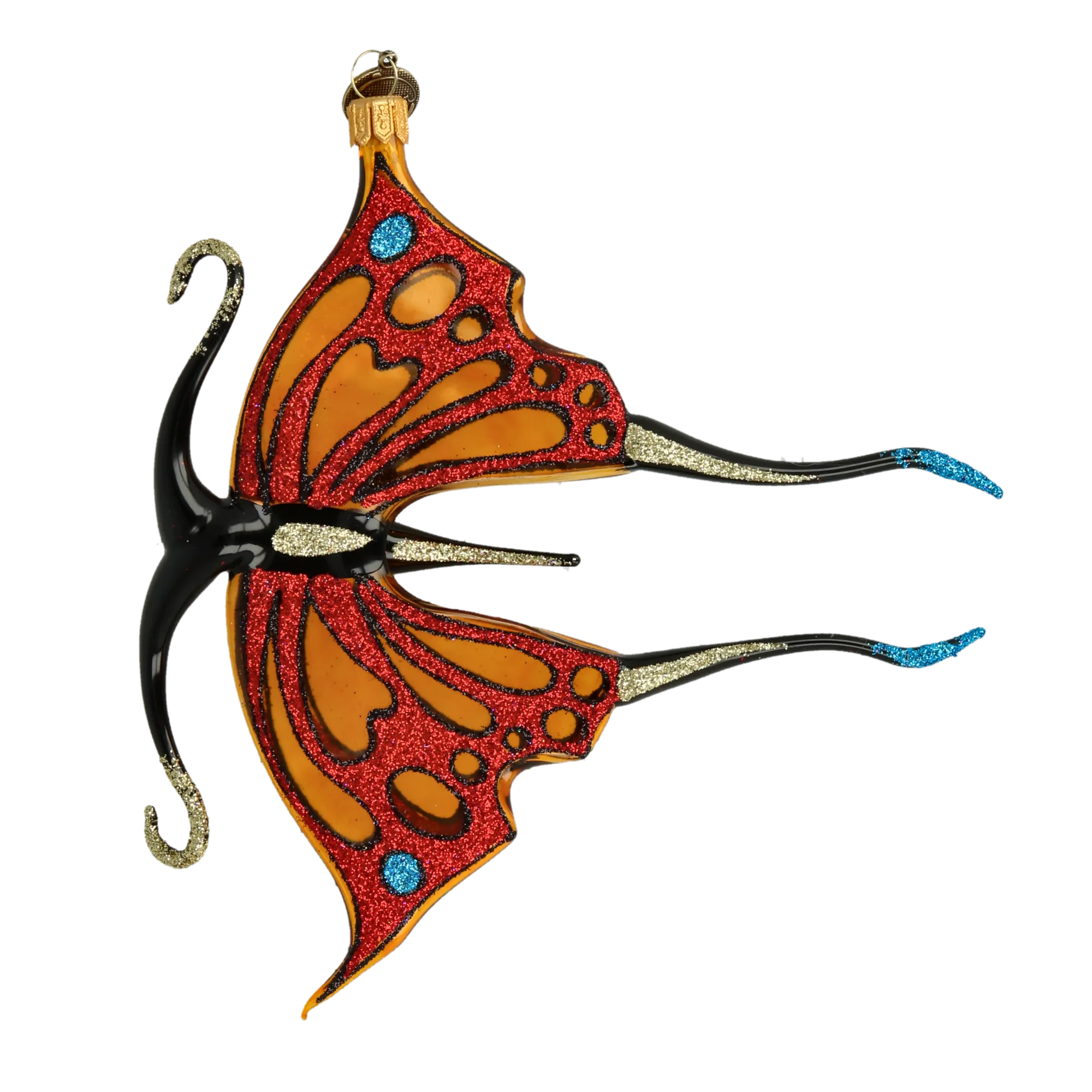 Butterfly Fire Dancer. Handmade Glass Christmas ornament. 2021-019