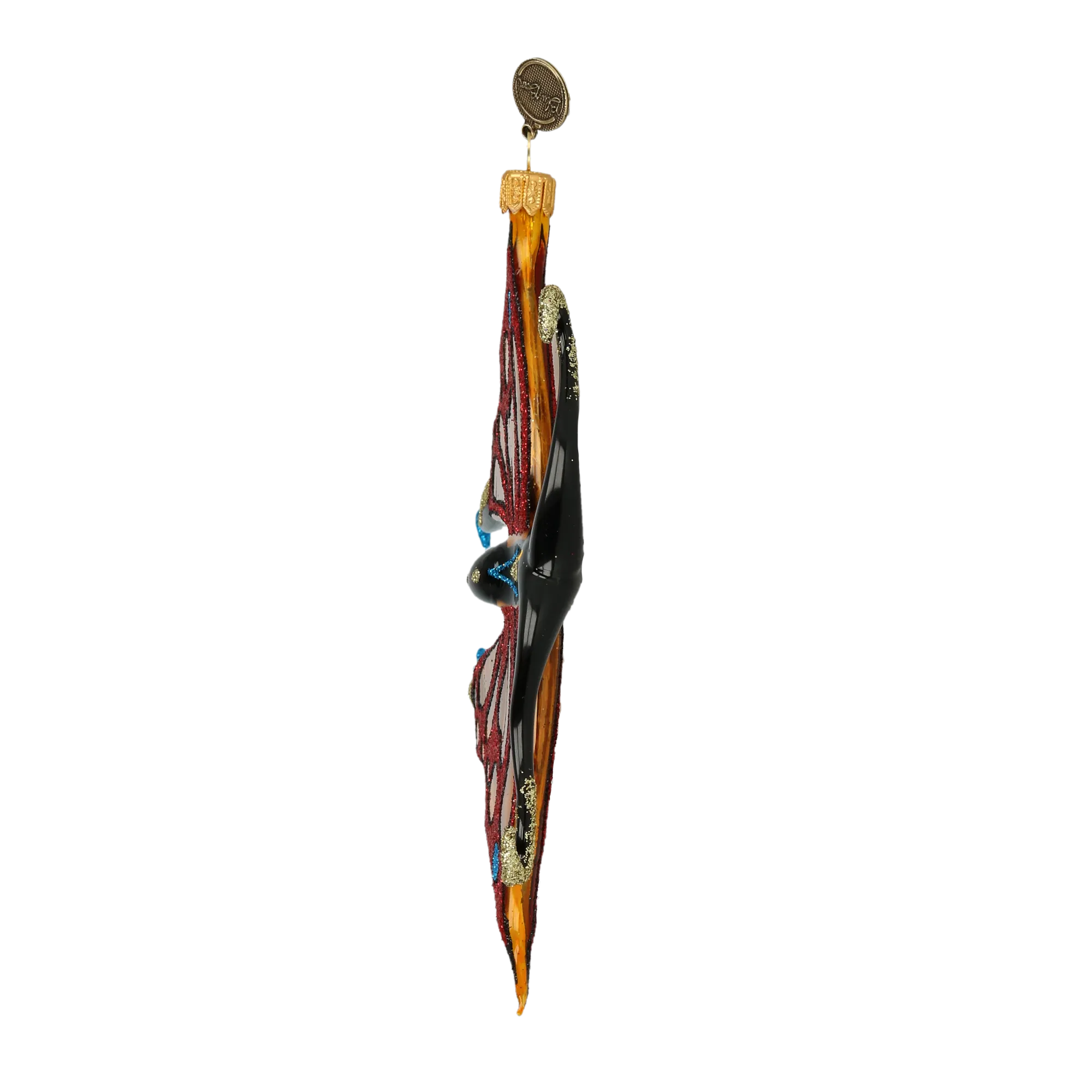 Butterfly Fire Dancer. Handmade Glass Christmas ornament. 2021-019