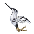 Hummingbird of Midnight Frost | Hand-Painted Glass Ornament | Blubom 2021-027