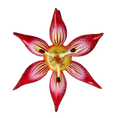Załaduj obraz do przeglądarki galerii, Crimson Stargazer Lily Premium christmas glass ornament 2021-031
