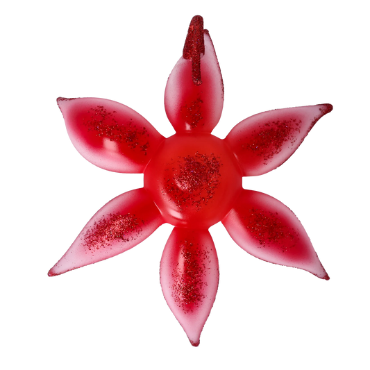 Crimson Stargazer Lily Premium christmas glass ornament 2021-031