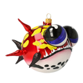 Spiky Pufferfish in Scarlet & Lemon | Hand-Painted Glass Ornament | Blubom 2021-034
