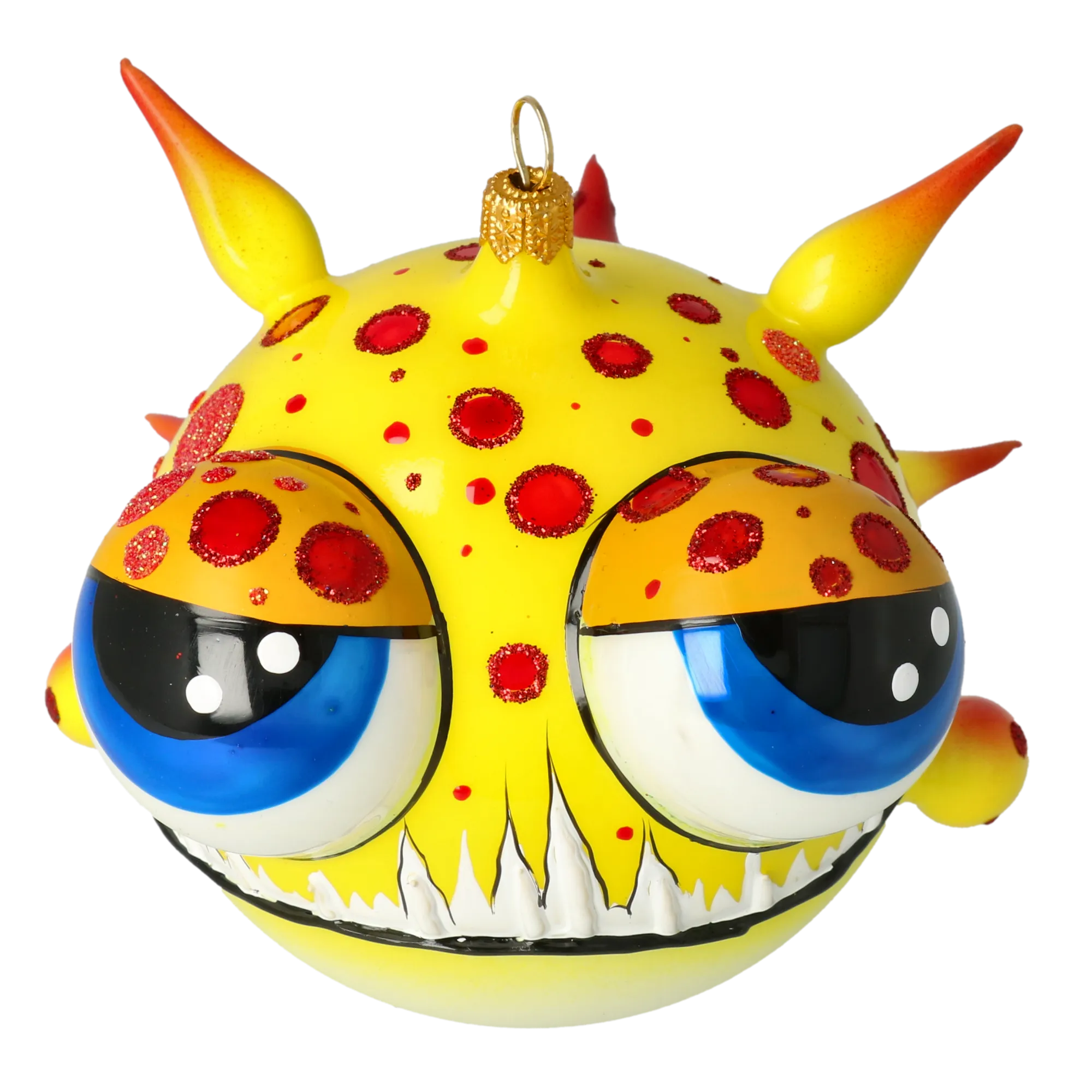 Spiny fish. Handmade Glass Christmas ornament. 2021-035