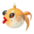 Załaduj obraz do przeglądarki galerii, Gold fish Sparkling Bubblefish Handmade Glass Christmas ornament. 2021-036

