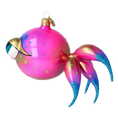 Załaduj obraz do przeglądarki galerii, Pink veil fish. Handmade Glass Christmas ornament. 2021-037
