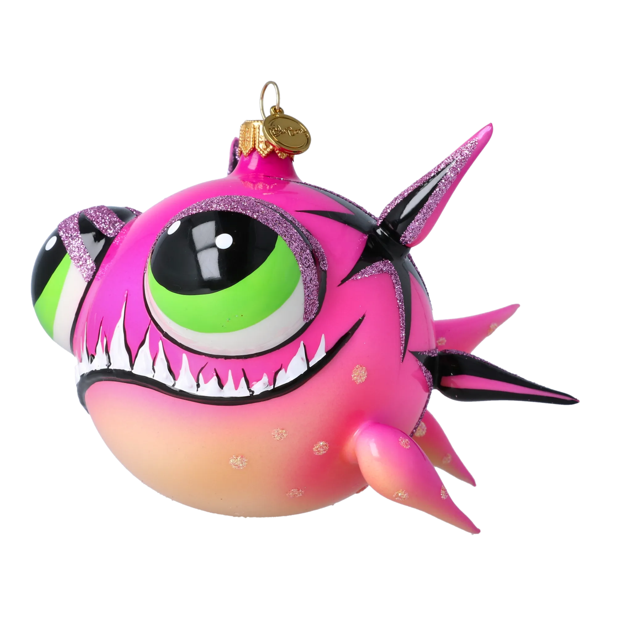 Fish -Pink Predator - Fancy Glass Decoration. 2021-038