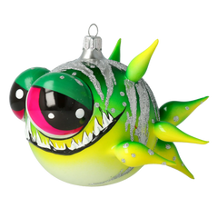 Spiky Pufferfish in Toxic Green