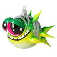 Załaduj obraz do przeglądarki galerii, Green spiny fish. Handmade Glass Christmas ornament. 2021-039
