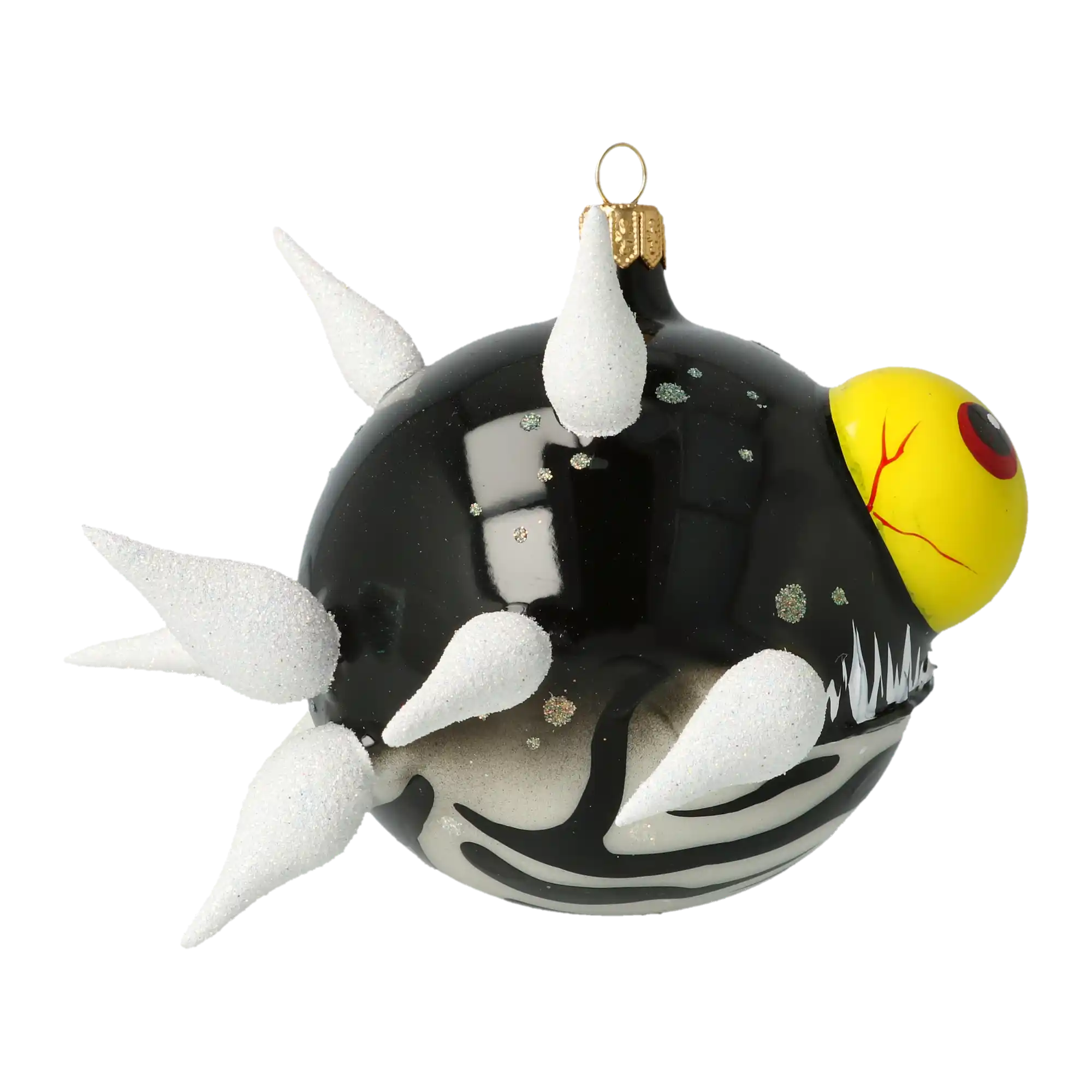 Ręcznie wykonana szklana ozdoba świąteczna z motywem ryby Głęboka Morska Groźba