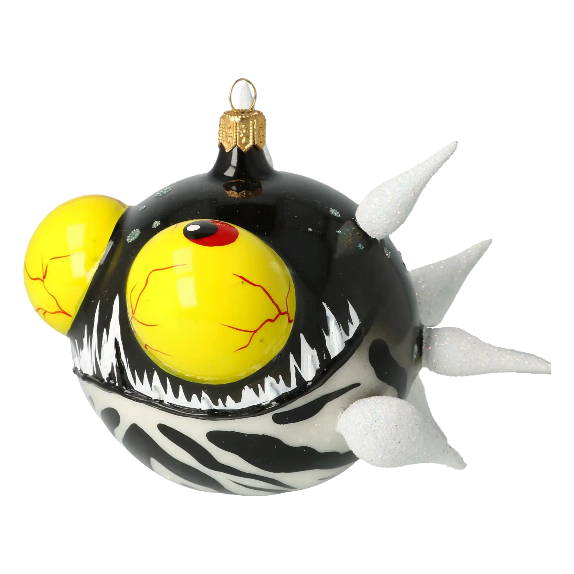 Ręcznie wykonana szklana ozdoba świąteczna z motywem ryby Głęboka Morska Groźba