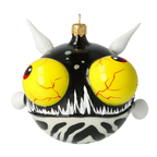 Fevered Midnight Sentinel | Hand-Painted Glass Ornament | Blubom 2021-040