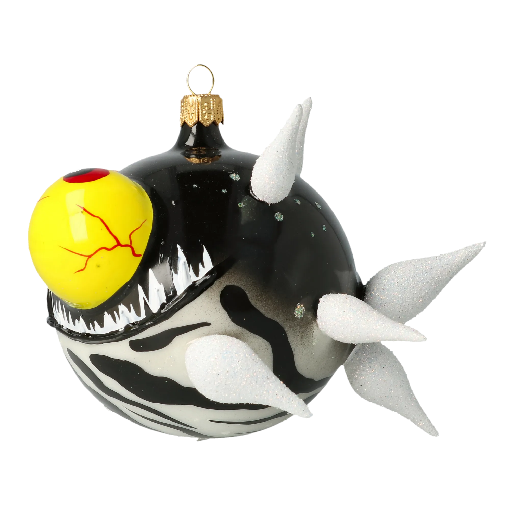 Deep Sea Menace Fish Handmade Glass Christmas ornament. 2021-040