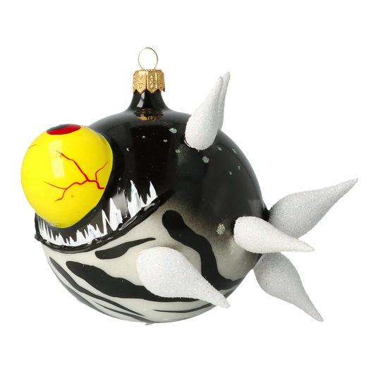 Deep Sea Menace Fish Handmade Glass Christmas ornament. 2021-040