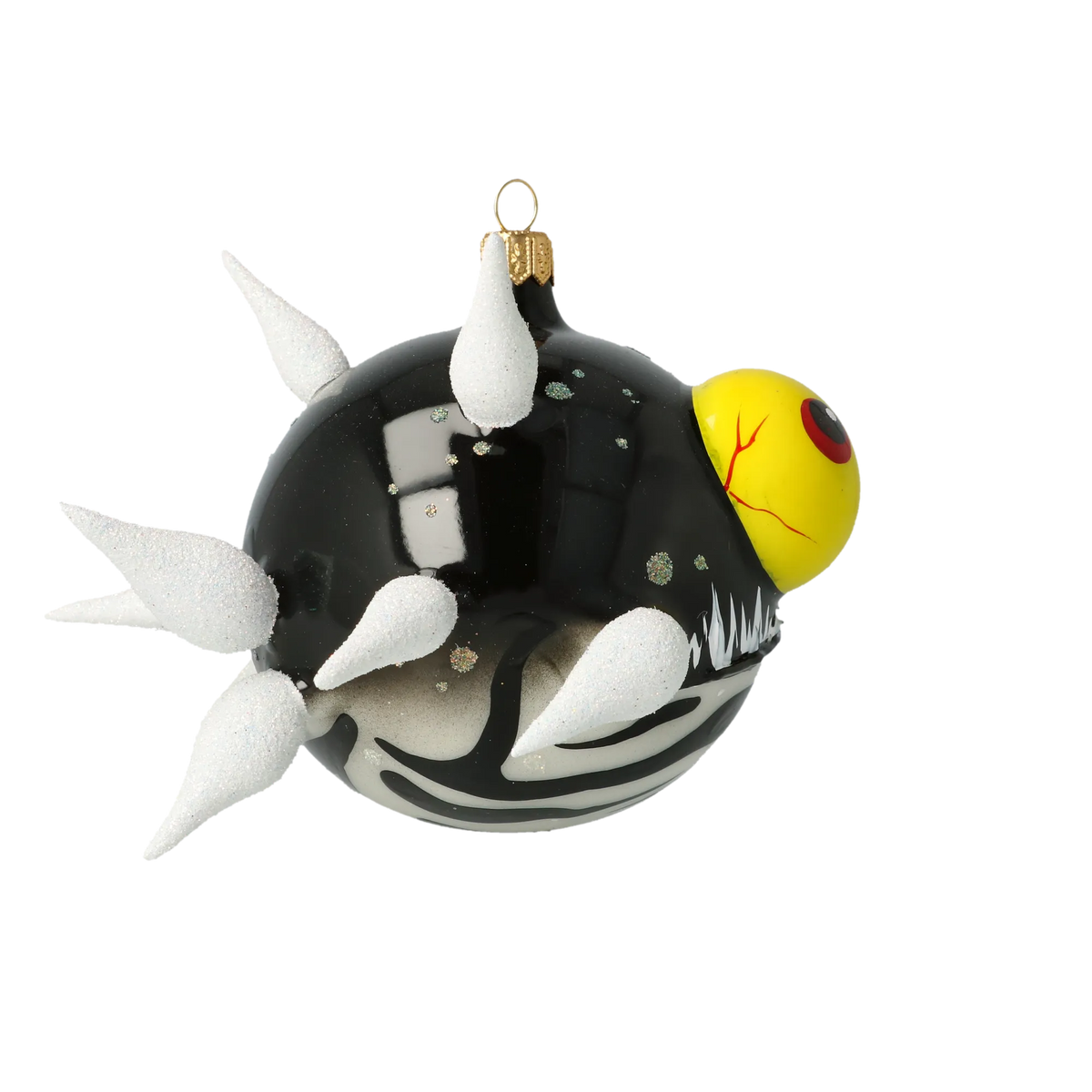 Fevered Midnight Sentinel | Hand-Painted Glass Ornament | Blubom 2021-040