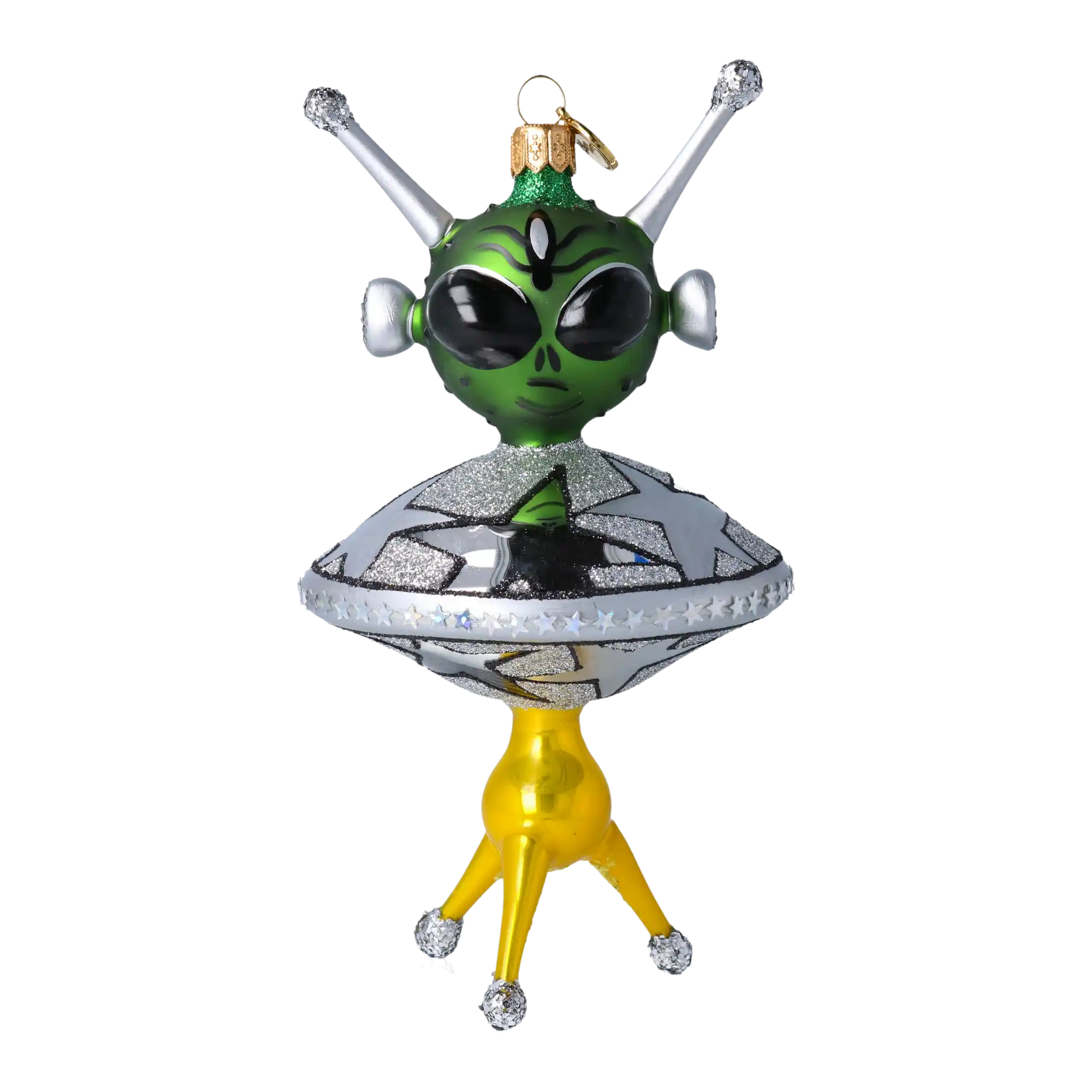 Kosmita w swoim spodku UFO Szklana Ozdoba
