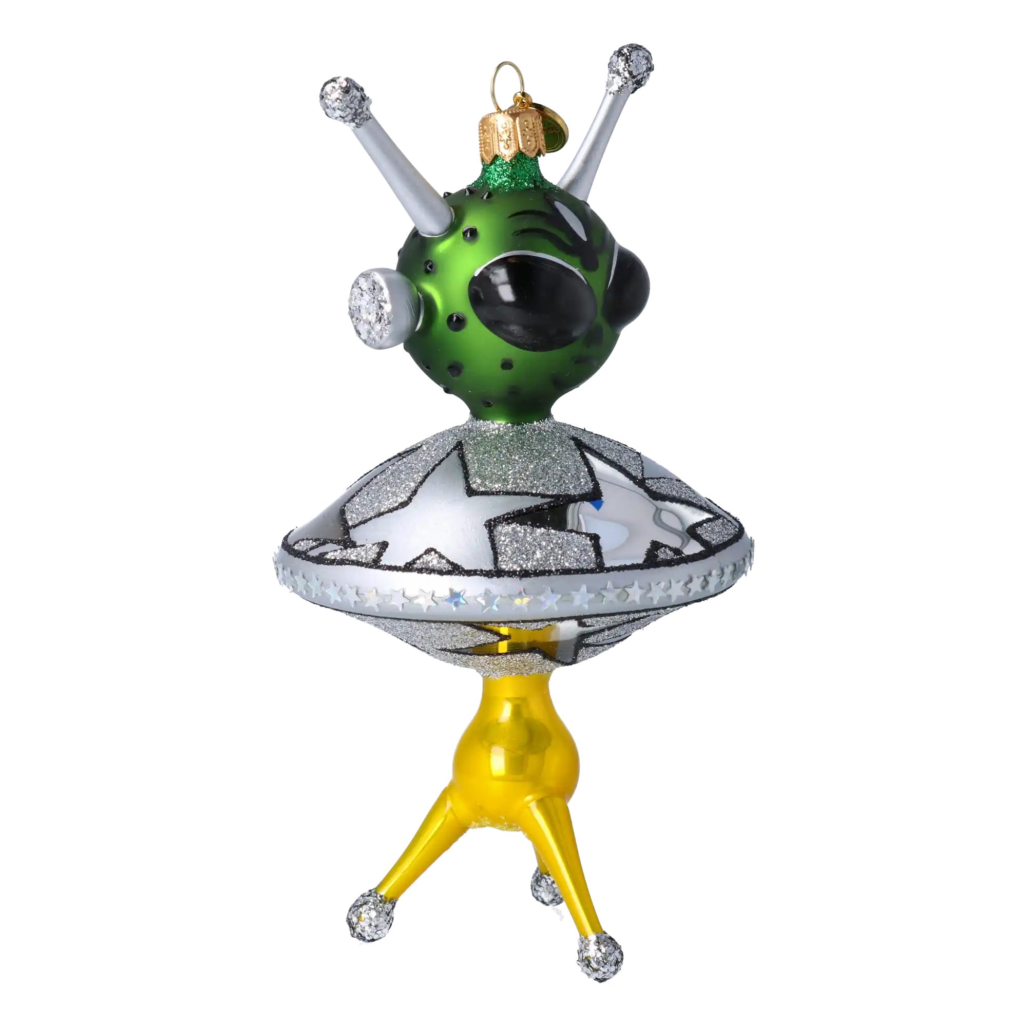 Kosmita w swoim spodku UFO Szklana Ozdoba