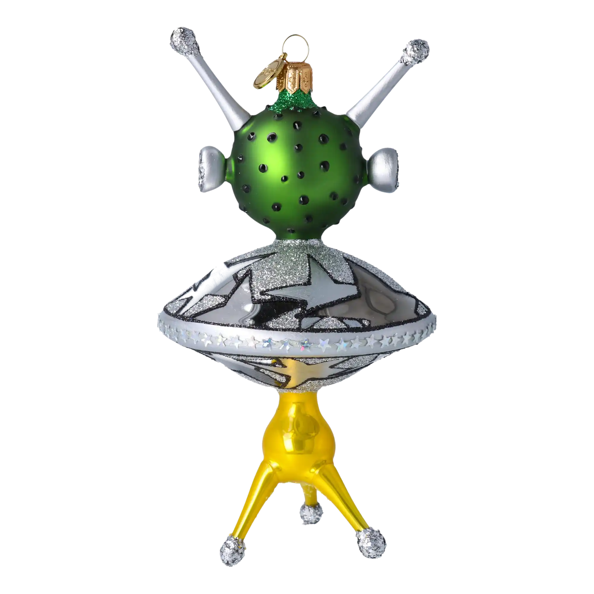 Kosmita w swoim spodku UFO Szklana Ozdoba