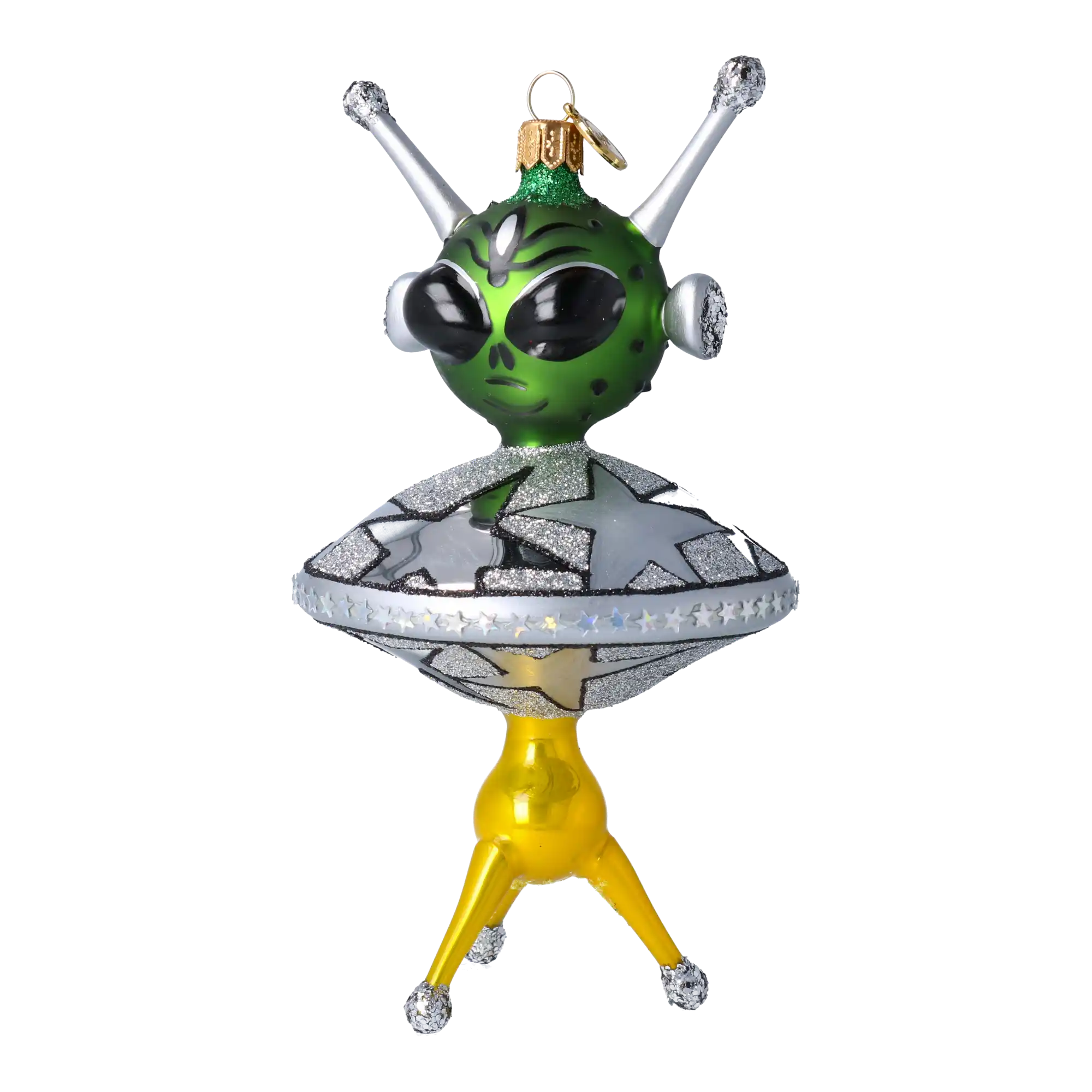 Kosmita w swoim spodku UFO Szklana Ozdoba