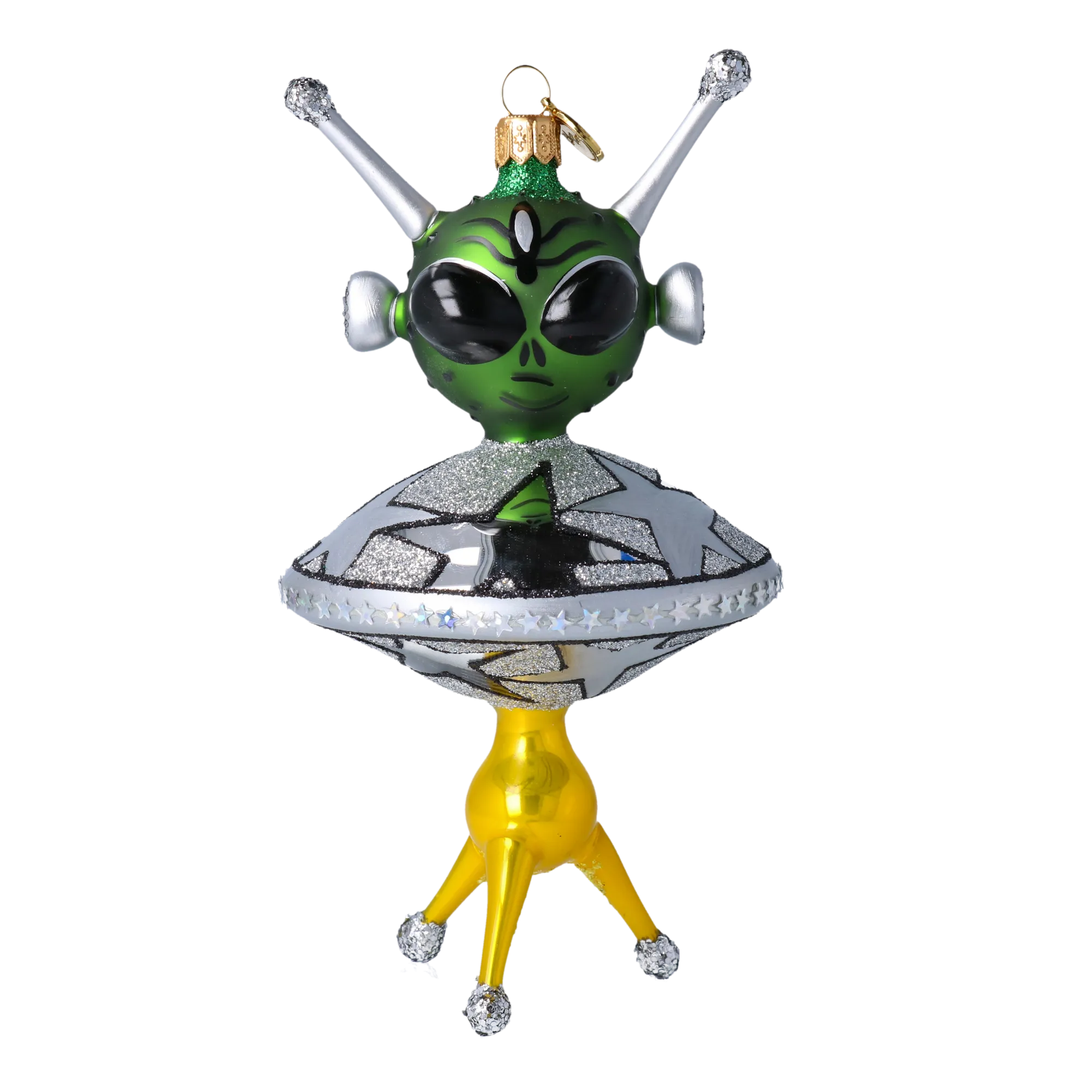 Cosmic Explorer Glass Alien Handmade free blown decoration glass Christmas tree ornament 2021-050