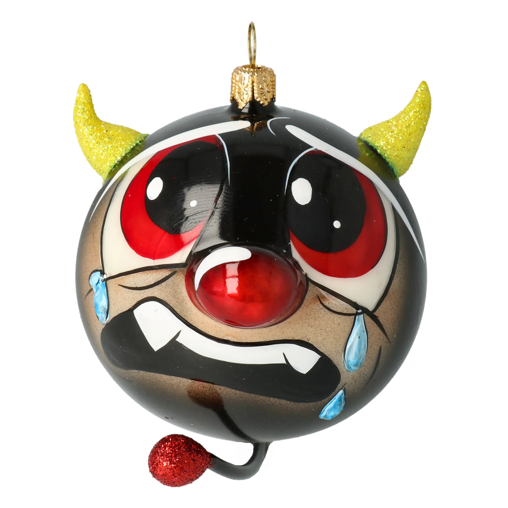 Penitent Mischief | Hand-Painted Glass Ornament | Blubom 2021-051