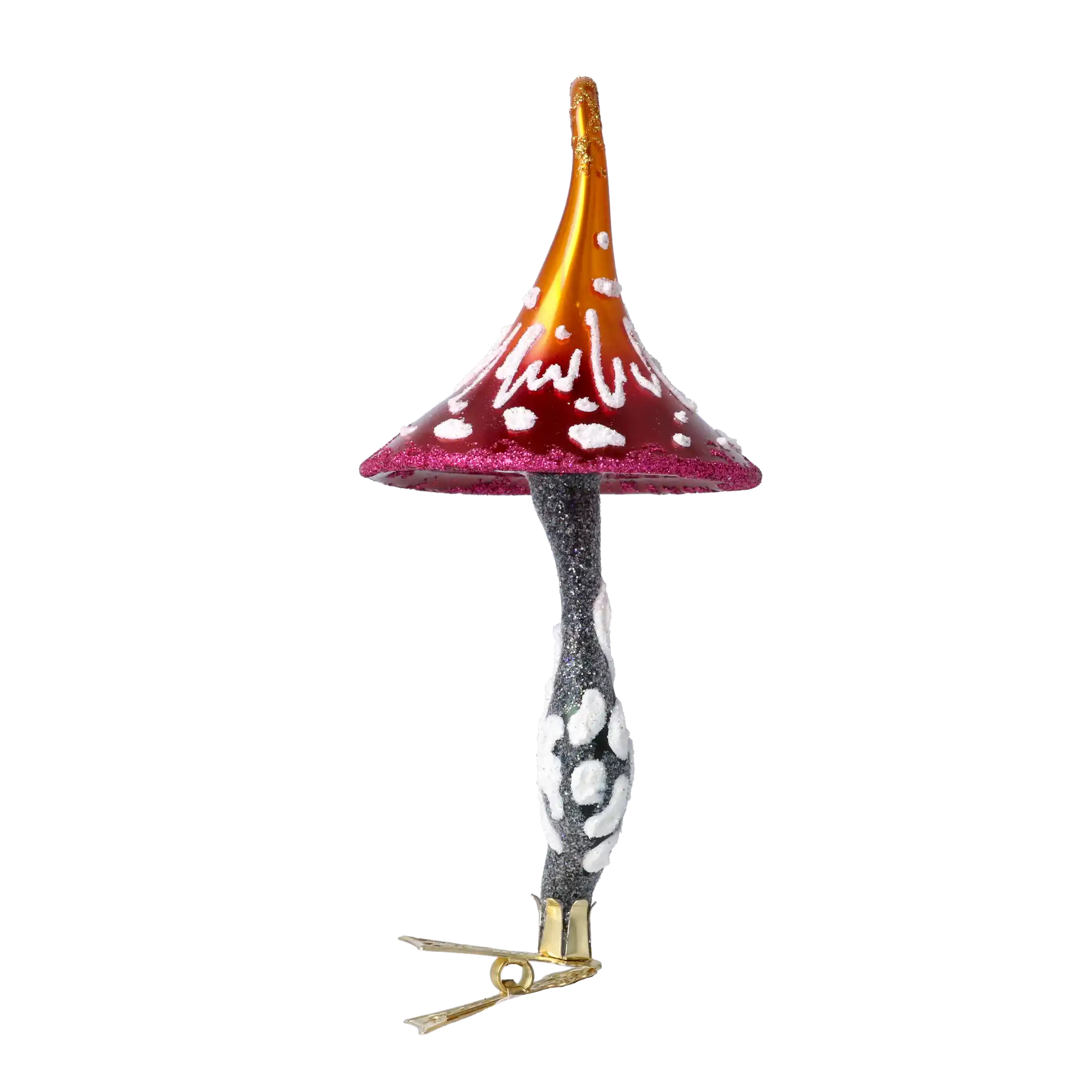 Honeyglow Toadstool Mushroom  Handmade Glass Christmas ornament