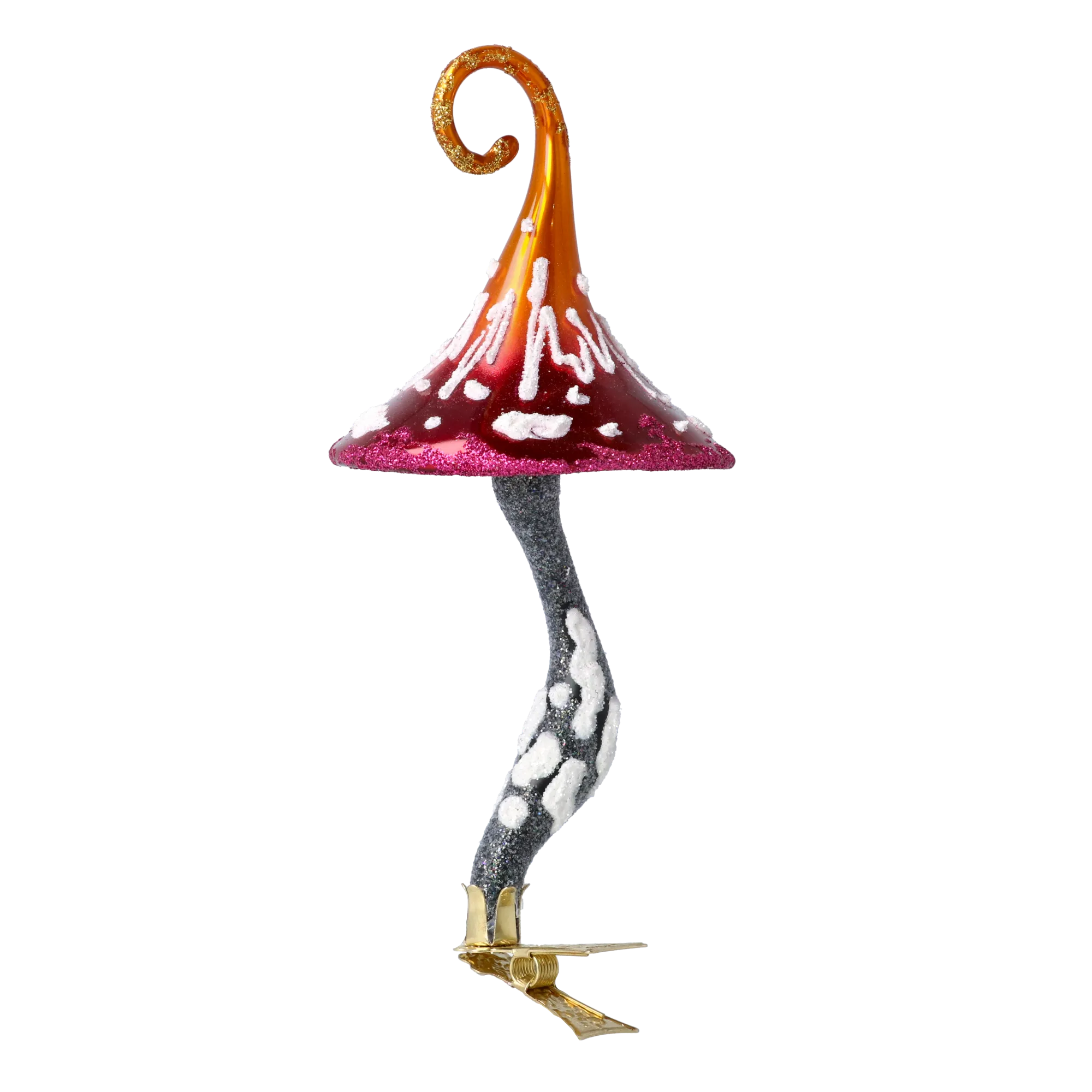 Honeyglow Toadstool Mushroom  Handmade Glass Christmas ornament 2021-057