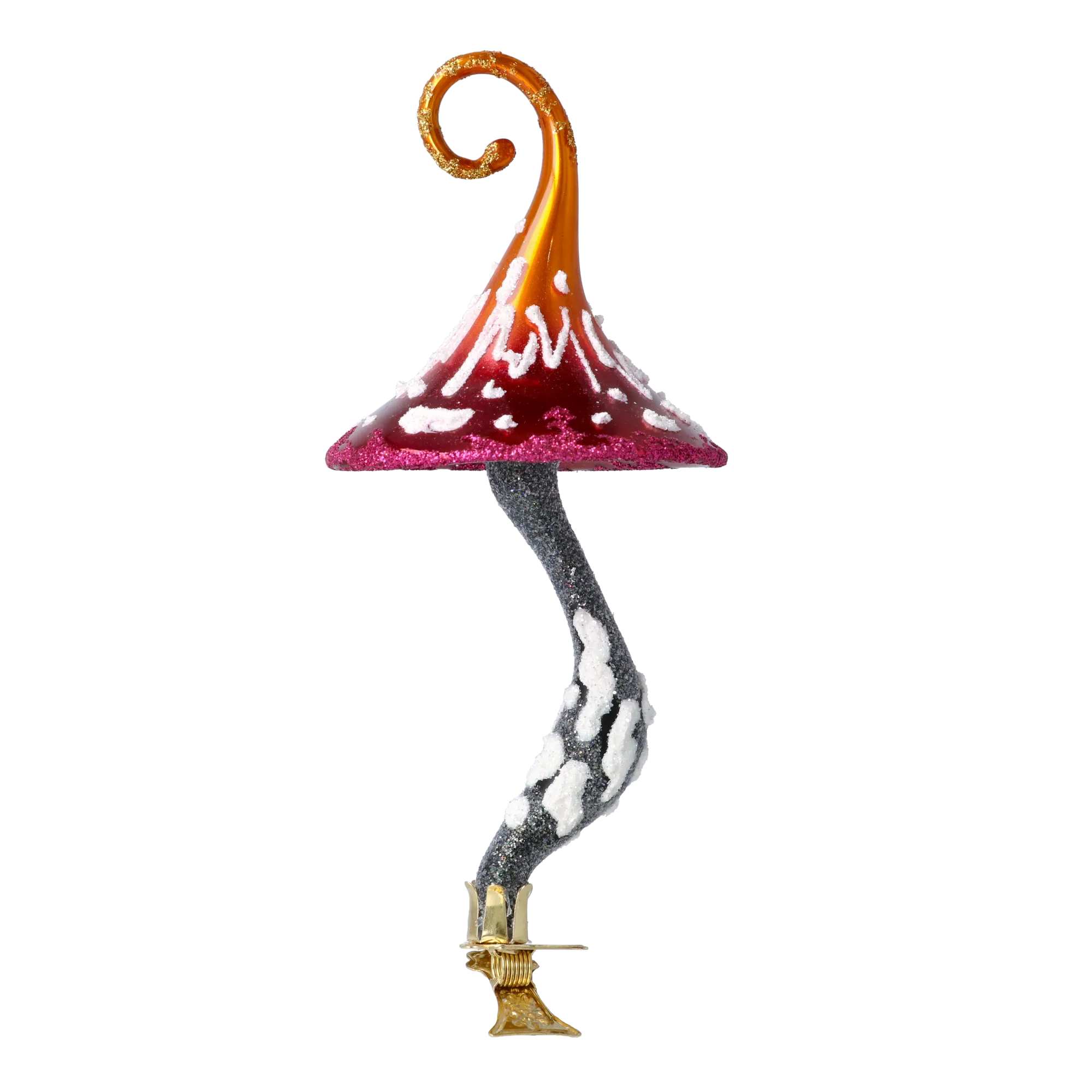 Honeyglow Toadstool Mushroom  Handmade Glass Christmas ornament 2021-057