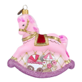 Load image into Gallery viewer, Pink Carousel Rocking Horse Tree Handmade Glass Christmas ornament
