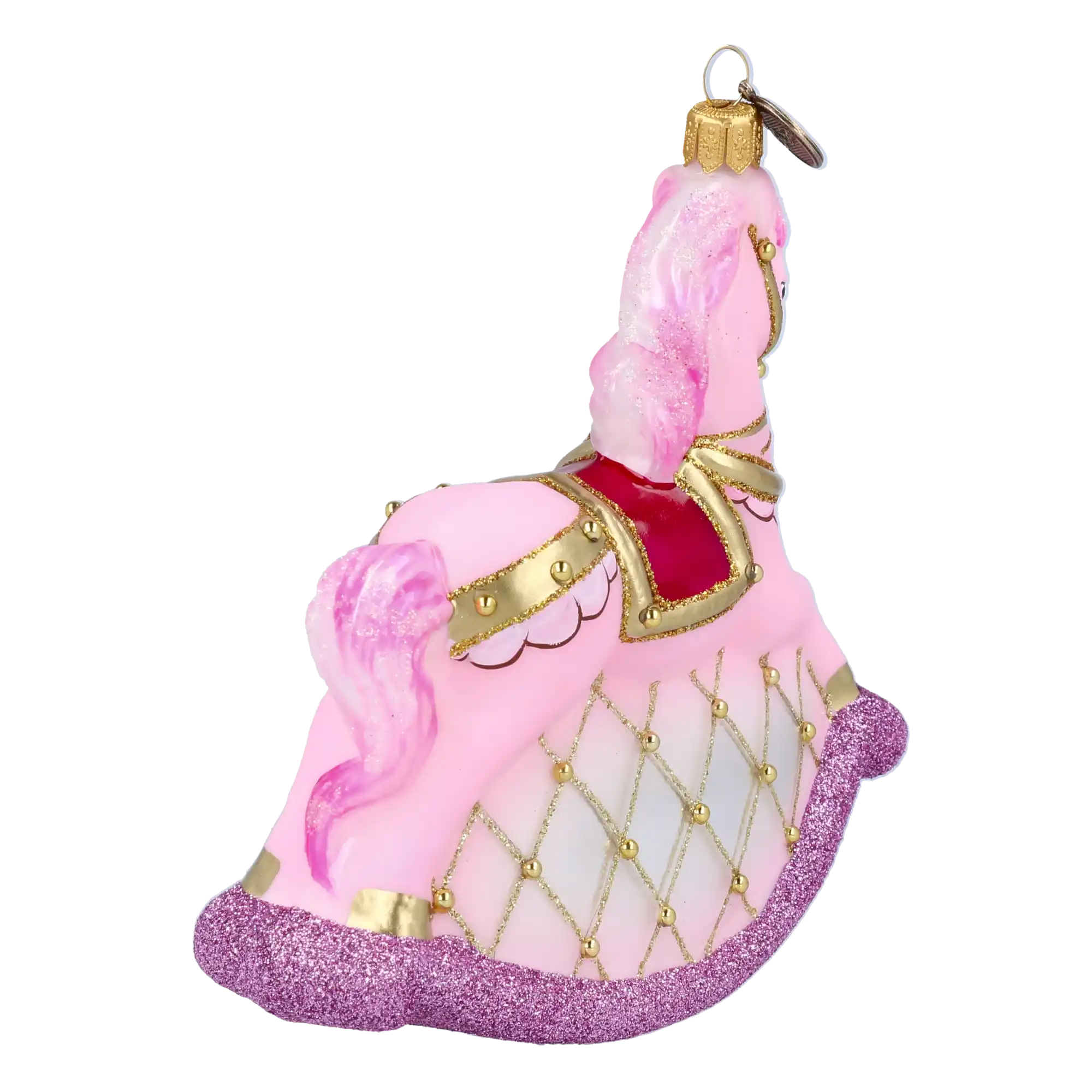 Pink Carousel Rocking Horse Tree Handmade Glass Christmas ornament